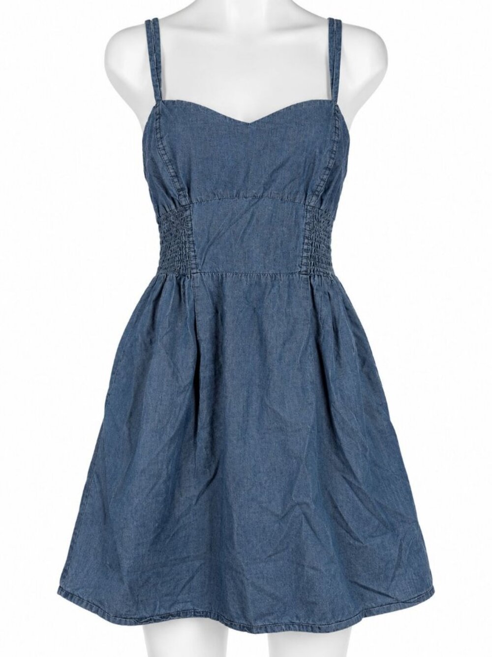 Mossimo Supply Co Blue Womens Denim Summer Dress Size M 100% Cotton Casual Sleev